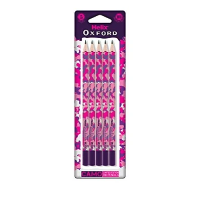 Image of Helix Oxford Camo X5 HB Graphite Pencils Pink