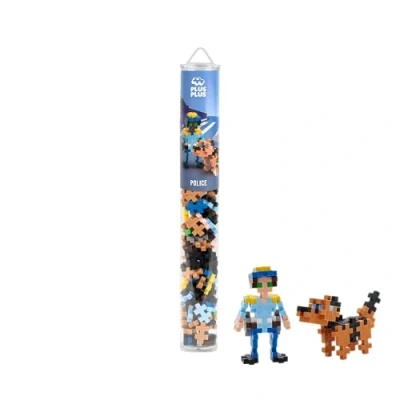 Image of Plus Building Blocks Toy 100 pc Kids Construction Toys, Creative Learning Resources and STEM Play for Home Travel Girls Boys Toys Age 5 Police