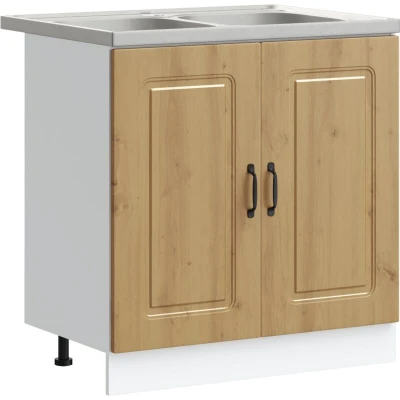 Image of vidaXL Kitchen Cabinet 2 pcs Brown 80 x 46 81.5 cm Engineered wood