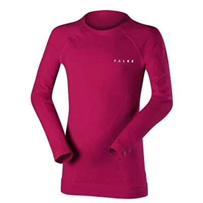 Image of FALKE Unisex Kids Wool Tech K L/S SH Functional Yarn Quick Dry 1 Piece Base Layer Top, Pink (Berry 8284), 5 6