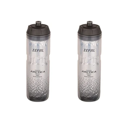 Image of ZEFAL Pack Arctica 75 Double 750 ml Bicycle Drinking Bottles Isothermal Bottle Odourless and Waterproof BPA Free Sports Silver/Black