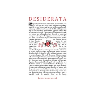 Image of Wee Blue Coo Quote Desiderata Floral Ehrmann Typography Wall Art Print