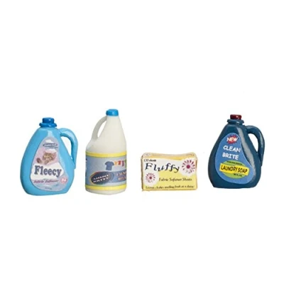 Image of Melody Jane Dolls House Modern Washing Machine Detergents Laundry Accessory Set