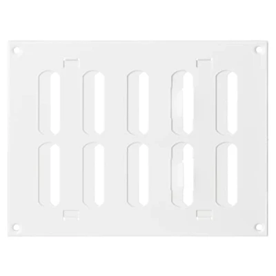 Image of Steinberg14 White 200x150mm / 8x6 inch Adjustable Sliding Hit and Miss Ventilation Grille Metal Air Vent Cover