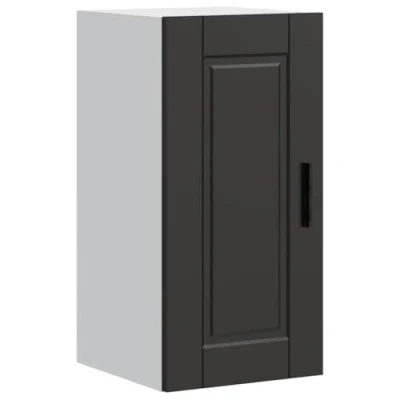 Image of vidaXL Kitchen Wall Cabinet Porto Black Engineered Wood Storage Unit