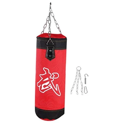 Image of Fitness Sandbag,Empty Training Boxing Hook Kick Sandbag Fight Karate Punch Punching Sand Bag (Oxford Cloth)(60CM Red)