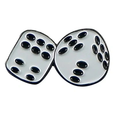 Image of White Dice Casino Gamblers Metal Enamelled Pin Badge Lapel XJKB11 28