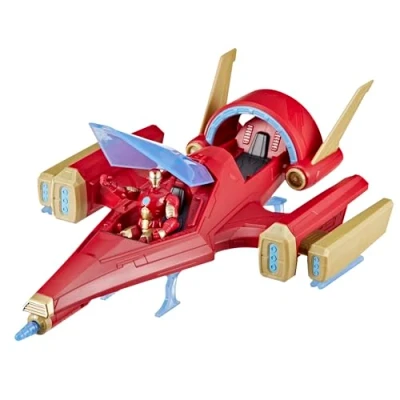 Image of Hasbro Marvel Avengers Epic Hero Series Iron Man Repulsor Blast Battle Jet 4&quot; Action Figure 2 Pack &amp; Gear