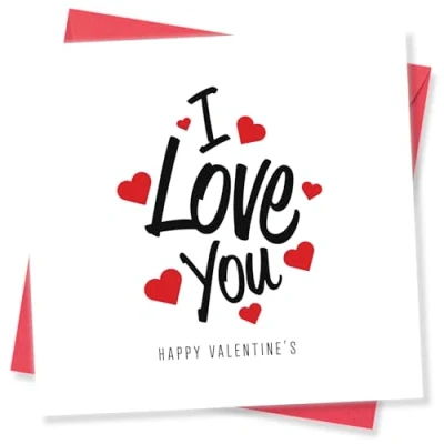 Image of Punkcards Romantic Valentine&#039;s Day Card “I Love You Valentines for Husband Valentine Wife