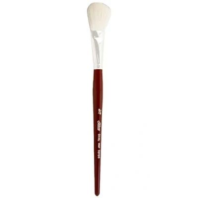 Image of Silver Brush Limited 5519S Mop White Oval Brush, Oil, Acrylic, and Watercolour Short Handle, Size 3/4&quot;