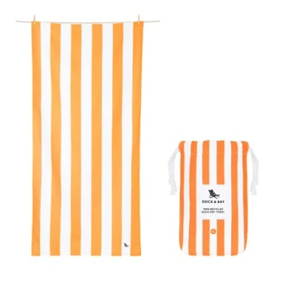 Image of Dock &amp; Bay Beach Towel Quick Dry, Sand Free Compact, Lightweight 100% Recycled Includes Bag Cabana Ipanema Orange Extra Large (200x90cm, 78x35)