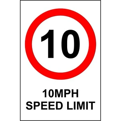Image of 10 mph Speed limit sign 3mm Aluminium 400mm x 300mm