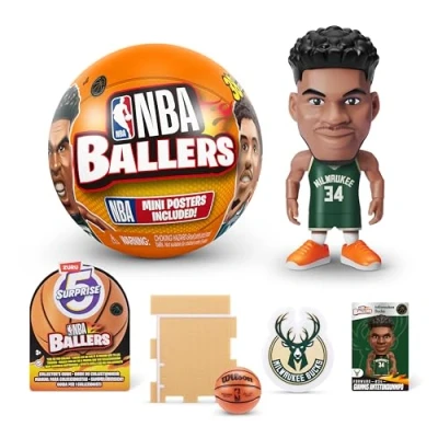 Image of 5 Surprise NBA Ballers by ZURU Unboxing Basketball Collectible Sports Toy For Boys (Single Capsule)