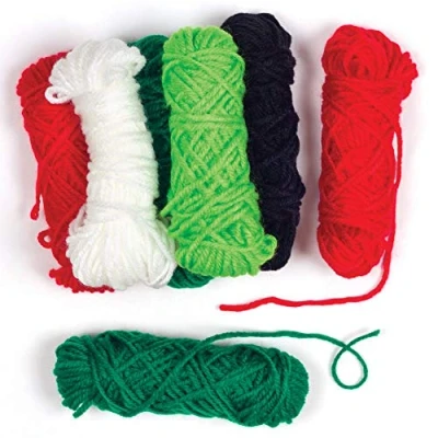 Image of Baker Ross AW920 Christmas Wool Value Pack, Festive Arts and Crafts (Pack of 10), Assorted