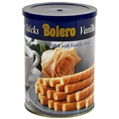 Image of Bolero Chocolate TIN Wafer Sticks Vanilla, 400g