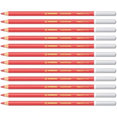 Image of Chalk Pastel Pencil STABILO CarbOthello Pack of 12 Carmine Red Middle