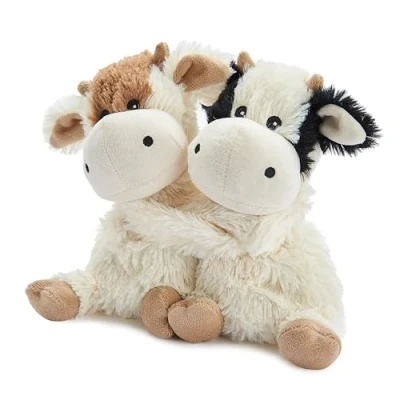 Image of Warmies Warm Hugs Cow Microwavable s with French Dried Lavender Scent, Fully Heatable Cuddly Toy for Anxiety and Pain Relief