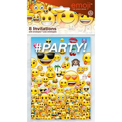 Image of Unique Party 50614 Emoji Invitations, Pack of 8