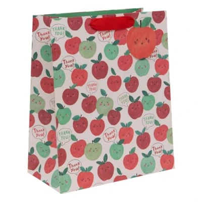 Image of Glick Luxury Multi Coloured Gift Bag with Apples: A Large &#039;Thank You Teacher&#039; Bag, Perfectly Designed to Express Thanks Your Favourite Teacher, Coloured, 260 x 315 135 mm