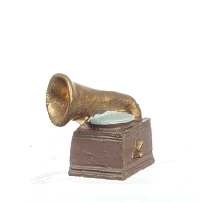 Image of Dolls House Gramophone Record Player Old Fashioned Resin Music Room Accessory