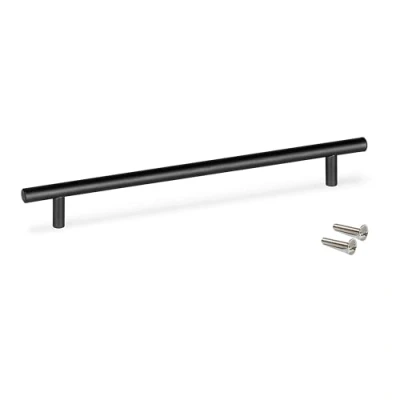 Image of Emuca Lot of 10 Furniture Handles, L336mm, 256mm Interaxis, Steel, Black Painted