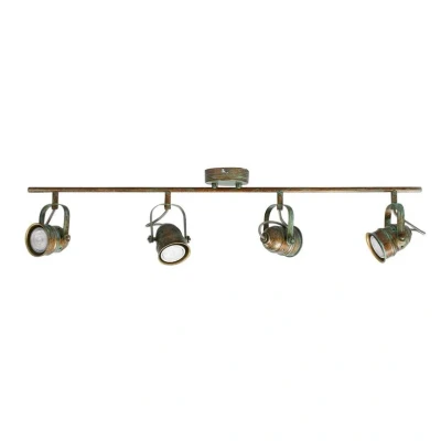 Image of Ceiling Light &#039;Leonor&#039; dimmable (Antique, Vintage) in Bronze Made of Metal for e.g. Living Room &amp; Dining (4 Sources, GU10) from Lindby floodlight, Spotlight