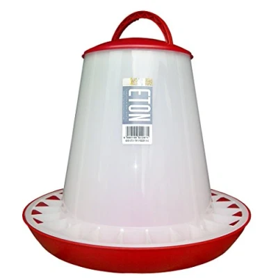 Image of Shorefields Eton Plastic Red &amp; White Poultry Feeder 1kg, 3kg, 6kg, 10kg (10kg)