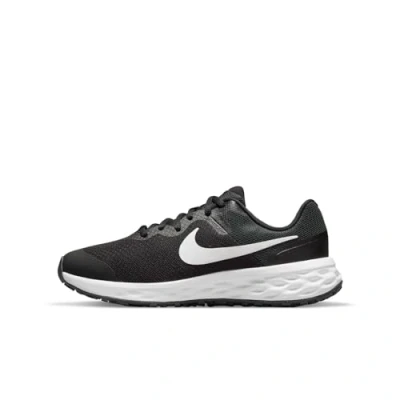 Image of NIKE Performance Revolution 6 (PSV) Neutral running shoes black/whitedk smoke grey for kids, Size: 10K, Black/white dk Textile