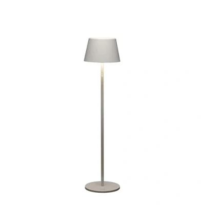 Image of Konstsmide Pomezia 7824 250 Floor Lamp Indoor/Outdoor Rainproof USB White Aluminium 11 Light Colours 3 Heights Mountable Battery Life up to 20 Hours, 35 cm (L)/35 (B)/77/113/150 (H)