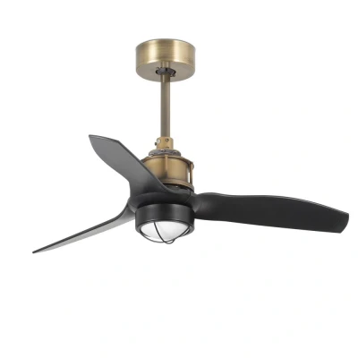 Image of Just Fan 81cm Old Gold, Black Ceiling 81cm, 3000K Light