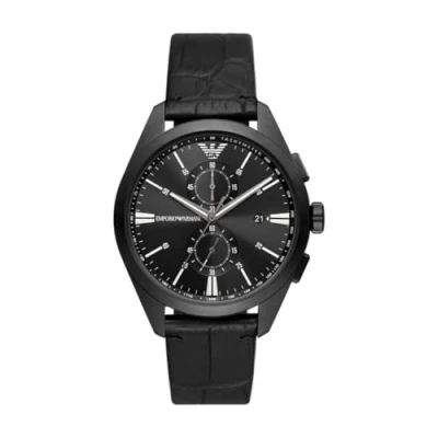 Image of Emporio Armani Watch for Men, Chronograph Movement, 43 mm na Stainless Steel Case with a Pro Planet Leather Strap, AR11483