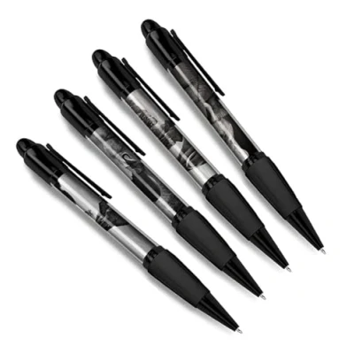 Image of DV DESIGN Set of 4 Elephants Black Ballpoint Pens Elephant Animals African Theme Gift