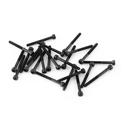 Image of M3 Black Hex Socket Cap Head Screw Bolts Set 12.9 Grade Alloy Carbon Steel DIN912 4 50mm Full Thread Plain Finish (M3x30mm 24Pcs)