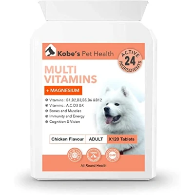 Image of Dog Vitamins and Supplements by Kobe&#039;s® Pet Health Multivitamins Minerals for Young Senior Pregnancy Chicken Flavour 120 Essential Tablets