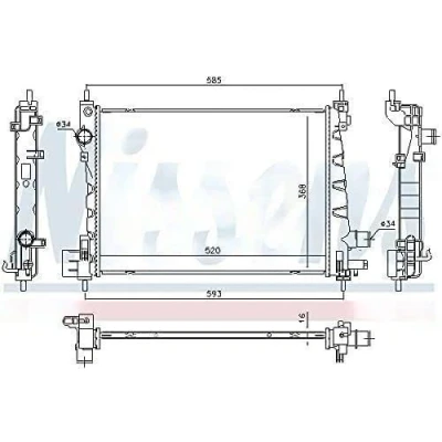 Image of 21167328, 22039721, 22039775, 22374729, 23292839 Engine radiator NISSENS 65479