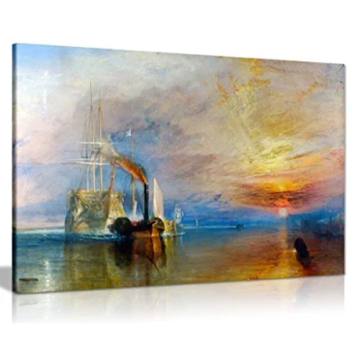 Image of J.M.W. Turner Fighting Temeraire Deception Canvas Wall Art Picture Print (12X8)