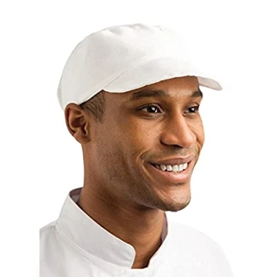 Image of Whites Chefs Apparel A212 Unisex Bakers Cap White Polycotton Catering Hat One Size