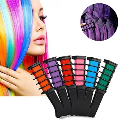 Image of Aquarius 6 Pcs Multi Coloured Mini Instant Hair Chalk Colour Comb Set