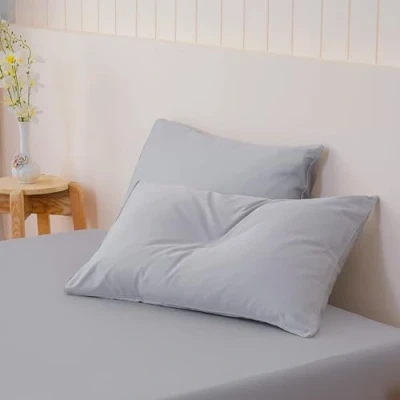 Image of Sheet Story 100% Cotton Pillow Cases 2 Pack 50x75cm Size, 400 Thread Count Grey Pillowcases Classic, Comforting, Super soft With Extra Deep Inner Flap For Snug Fit