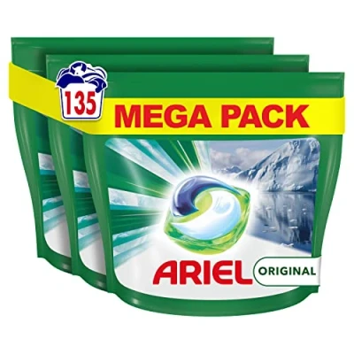 Image of Ariel All In 1 PODS Washing Liquid Laundry Detergent Tablets/Capsules, 135 Washes (45 x 3), Original, Brilliant Cleaning Even A Cold Wash