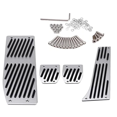 Image of Car Foot Pedal Set, 4pcs Manual Transmission Clutch Brake Rest Pad for B MW 1/3/5/7/X1 Series E30 E32 E34 E36 E38 E39 e46 E87 E90 E91 E92 pedals