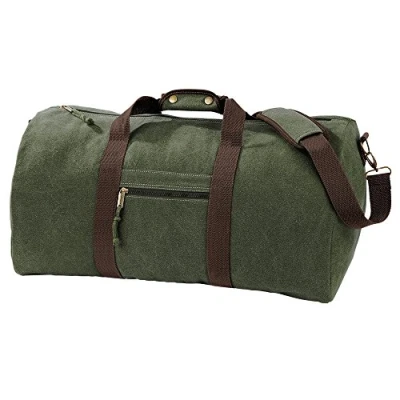 Image of Quadra Vintage Canvas Holdall Duffle Bag 45 Litres (One Size) (Vintage Military Green)