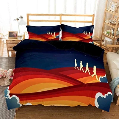 Image of Easy Care Duvet Cover Set Double Bed Size The Beatles Bedding (135x200cm(Single),Music 06)