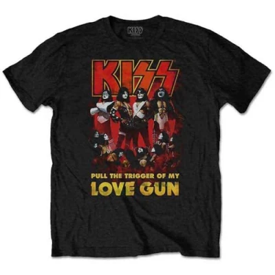 Image of KISS Love Gun Glow T Shirt L Black