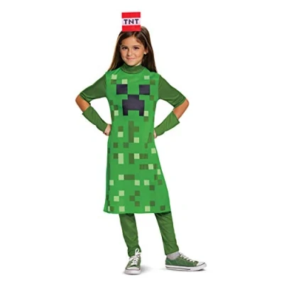 Image of Minecraft Disguise Creeper Costumes for Girls, Halloween Kids Size M