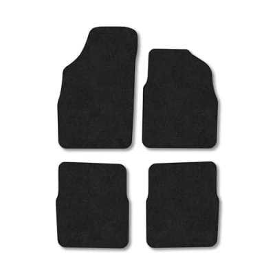 Image of Car Mats Compatible with Fiat Panda (2004 2012) Tailored Fit Black Carpet Floor Set Accessory Custom 4 Pieces Anti Slip Backing &amp; Binding Trim Edge