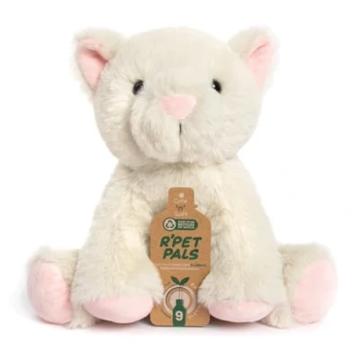 Image of Lesser &amp; Pavey Rpet Pals Kitty Sitting Cat Teddy For Kids Made Up of Recycled Bottles Stuffed Animal Soft Toys Ideal Birthday or Baby Gift