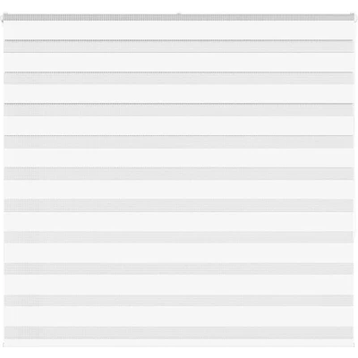 Image of vidaXL Zebra Blind White 155x150 cm Fabric Width 150.9 Polyester