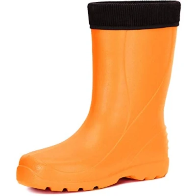 Image of Ladeheid Women&#039;s EVA Thermo Extra Light Wellington Boots Rainy Wellies Rain LADW002 (Orange, 5 UK)