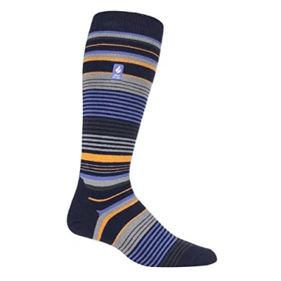 Image of Heat Holders Mens LITE Ladies Thermal Ultra Thin Funky Ski Socks Navy Size UK 6 11